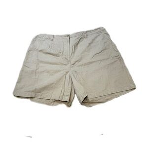 L.L. Bean Tan High Waist Shorts Lightweight Cotton